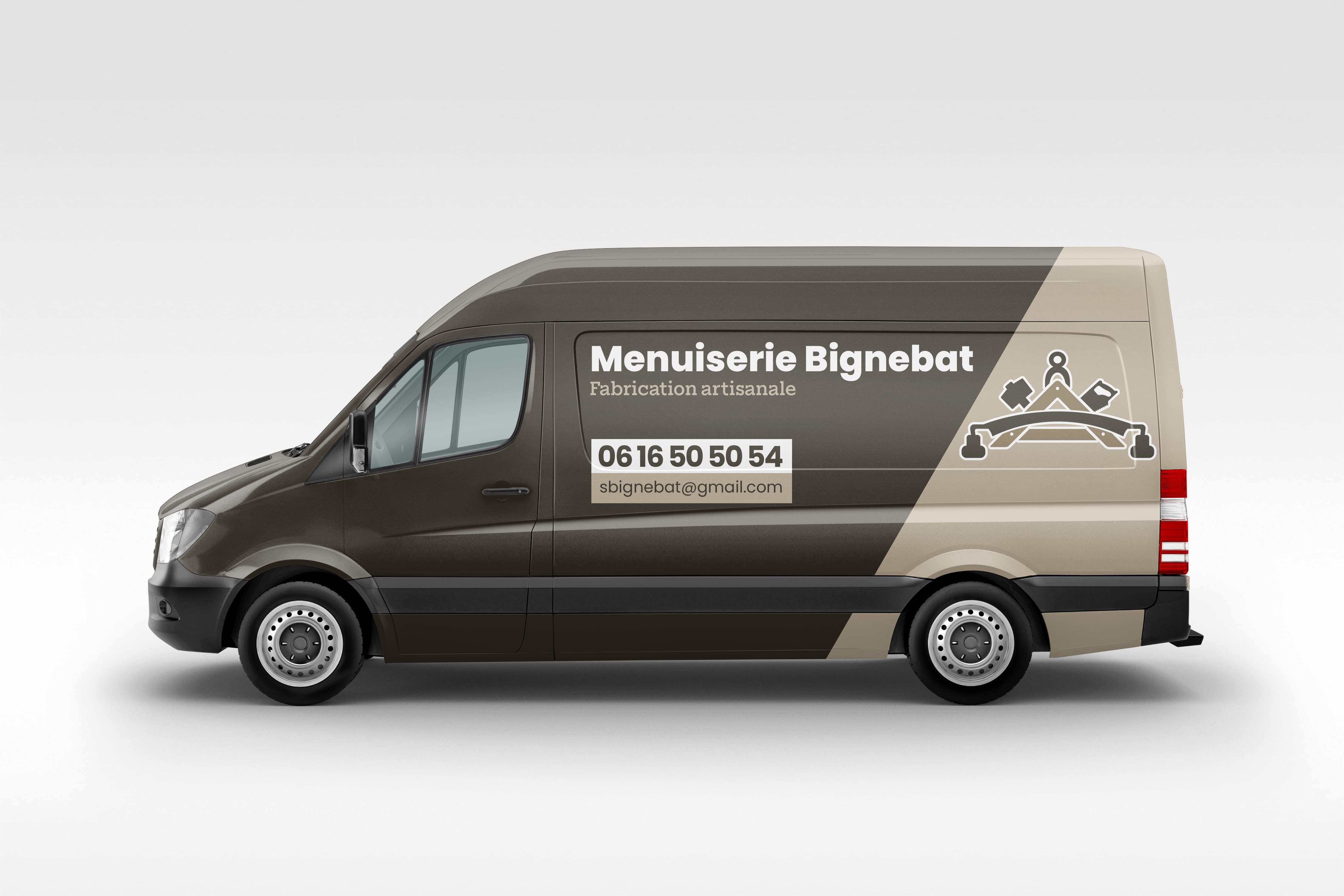 Projet Menuiserie Bignebat : identité visuelle et cartes commerciales (visuel 2 sur 3)